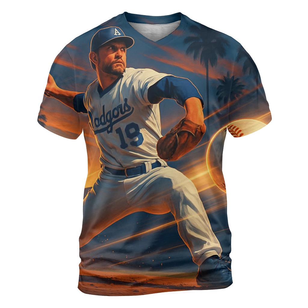 Sunset Pitcher Over The Palm Shadow Stadium creative print fashion shirts