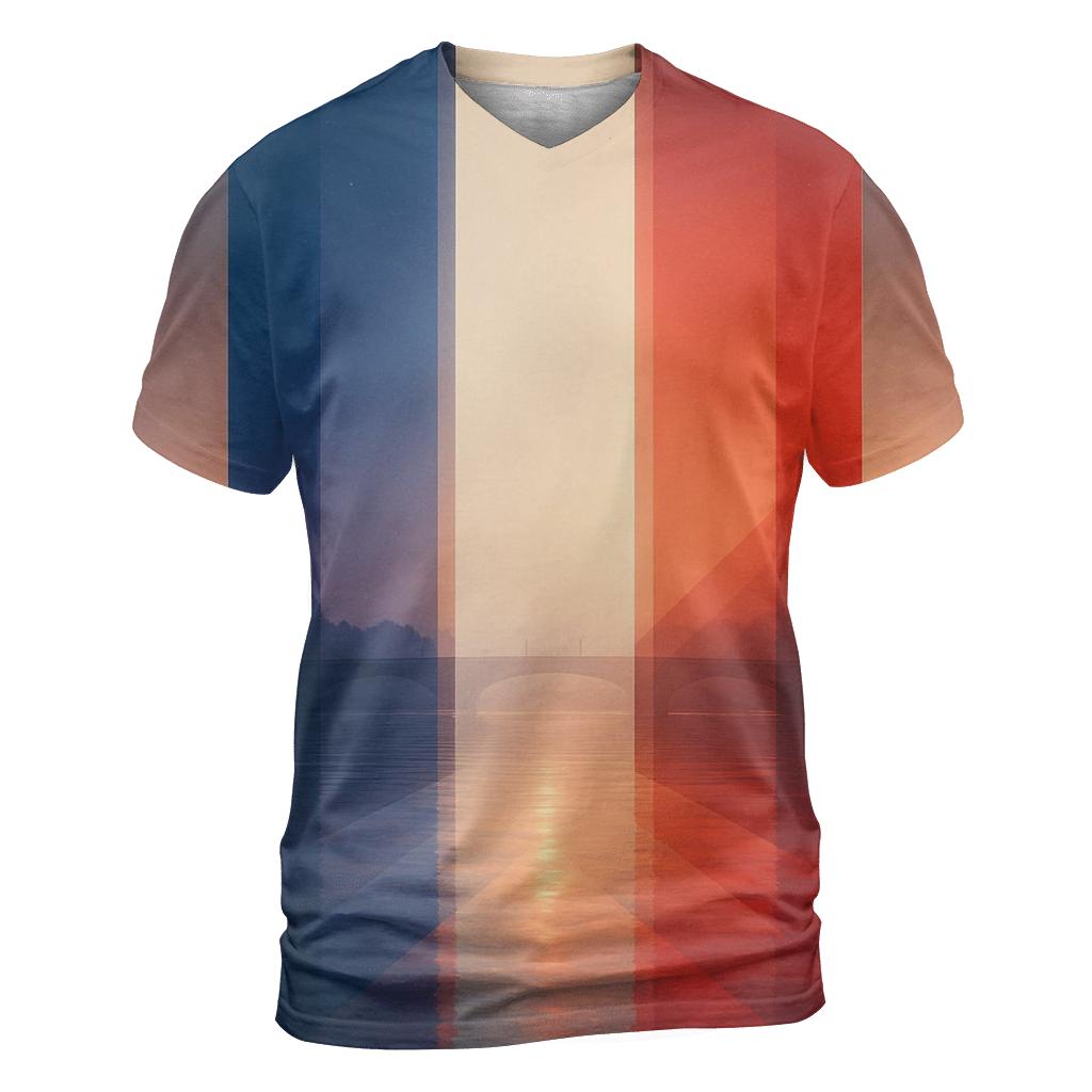 France Geometric Tricolor Skyfall designer pattern shirts
