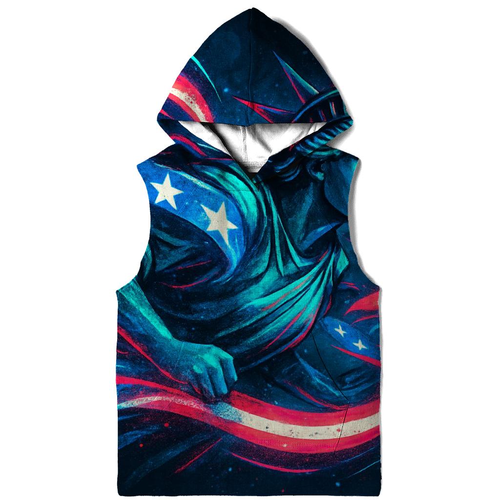 Neon Liberty Surge Flag embroidered hoodies