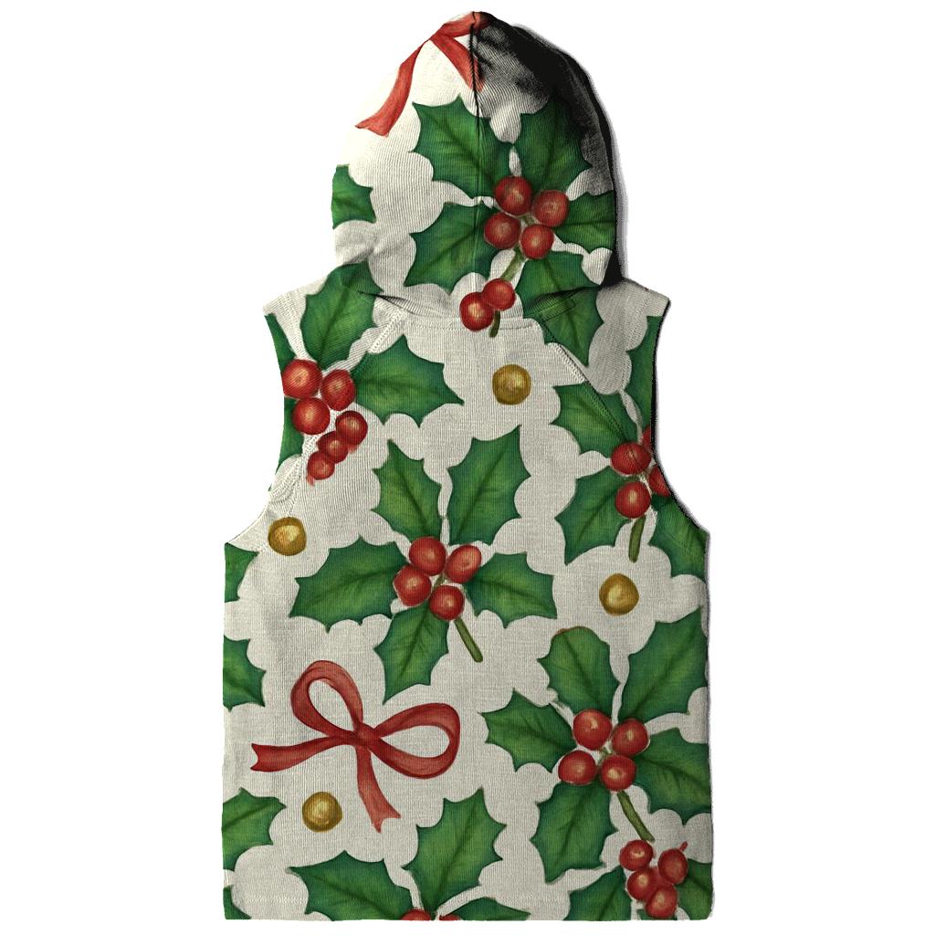 Emerald Holly Ribbon Tessellation On Ivory Background pullover hoodies
