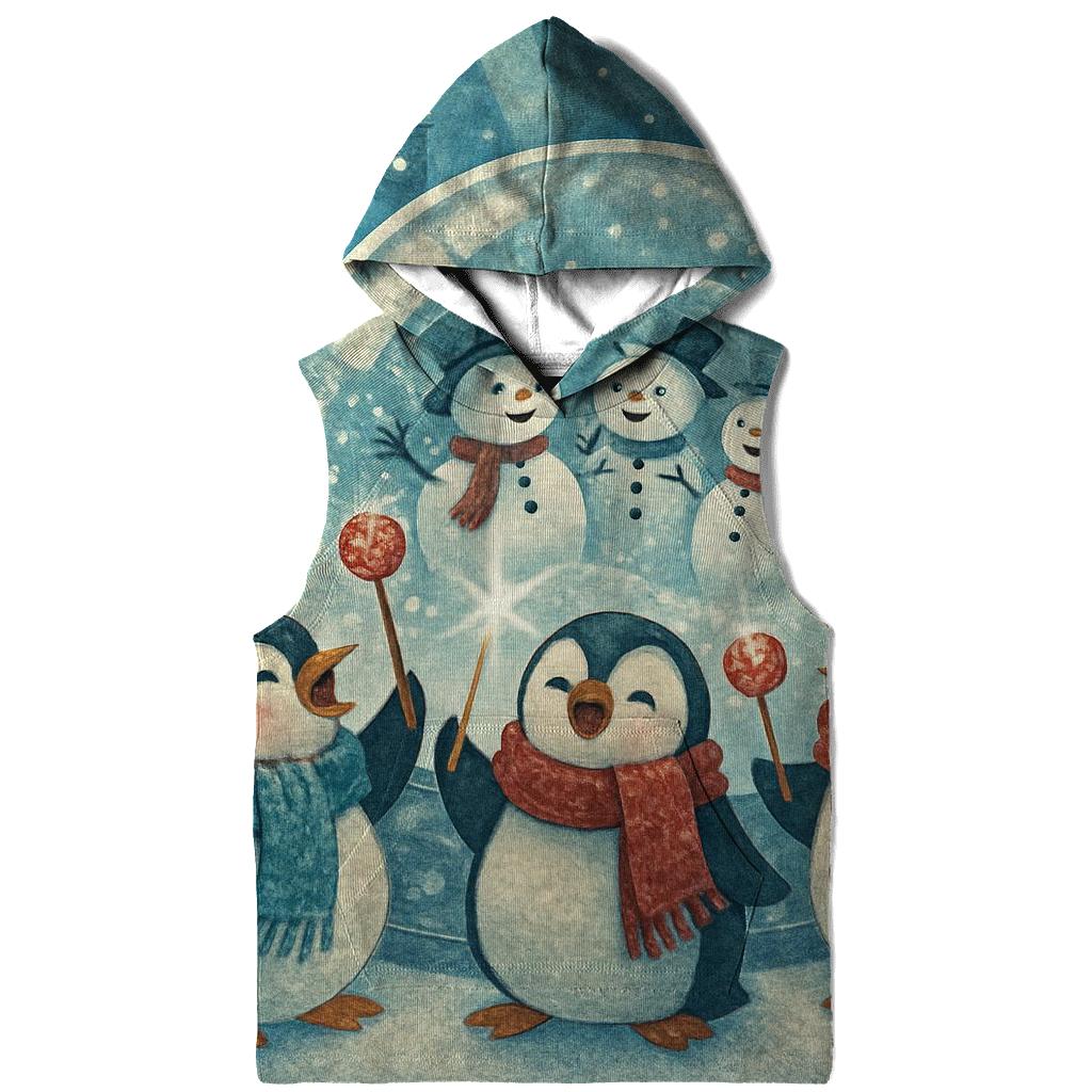 Penguin Carolers In A Snow Globe City zip-up hoodies