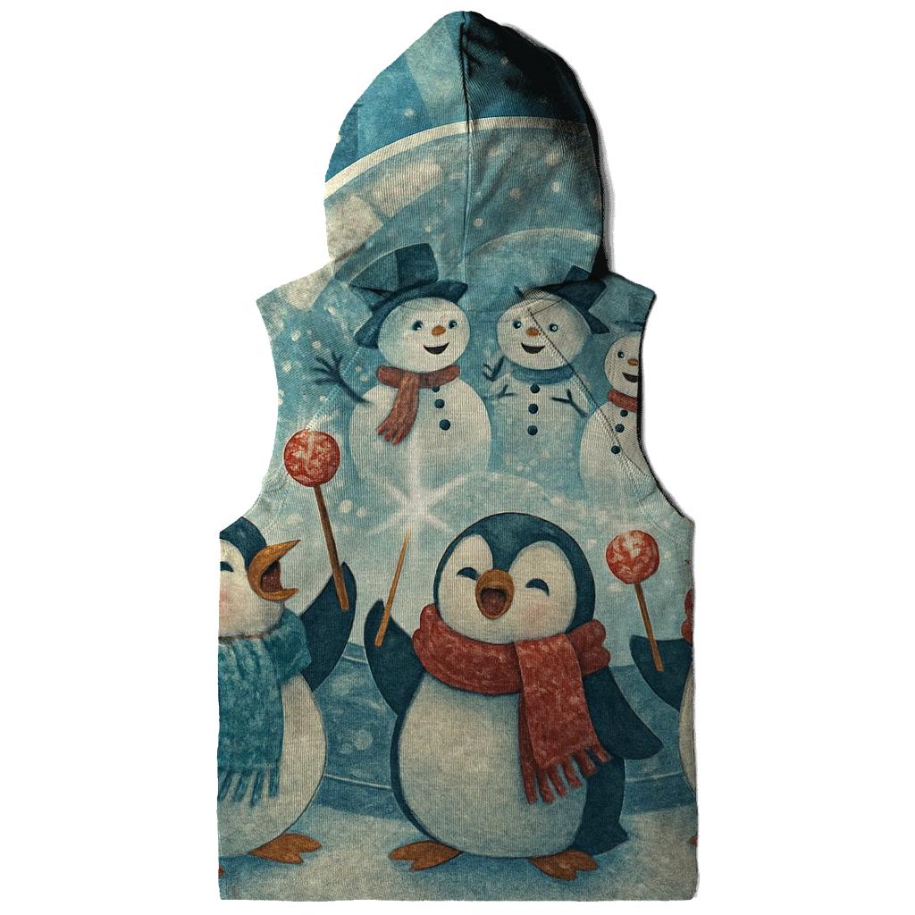 Penguin Carolers In A Snow Globe City zip-up hoodies