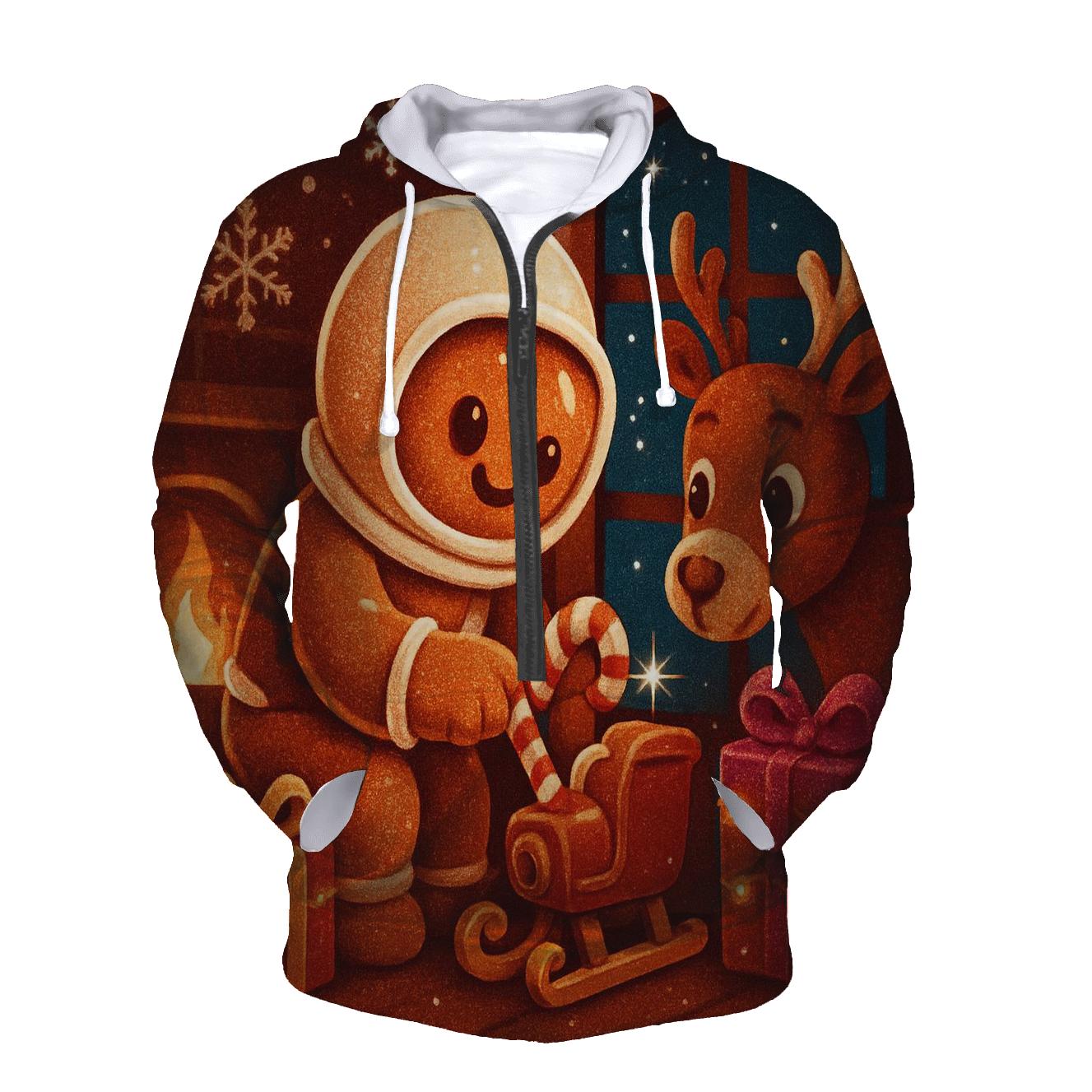 Gingerbread Astronaut Sleigh Repair premium hoodies