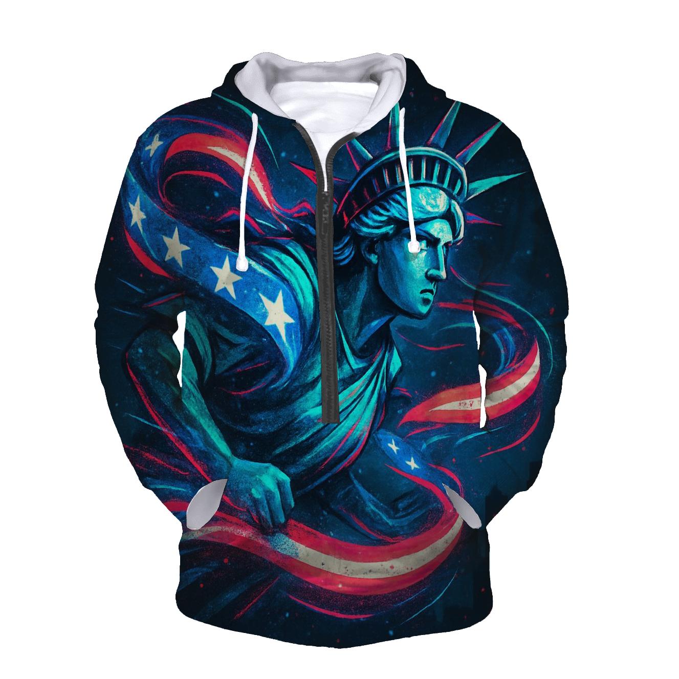 Neon Liberty Surge Flag premium hoodies