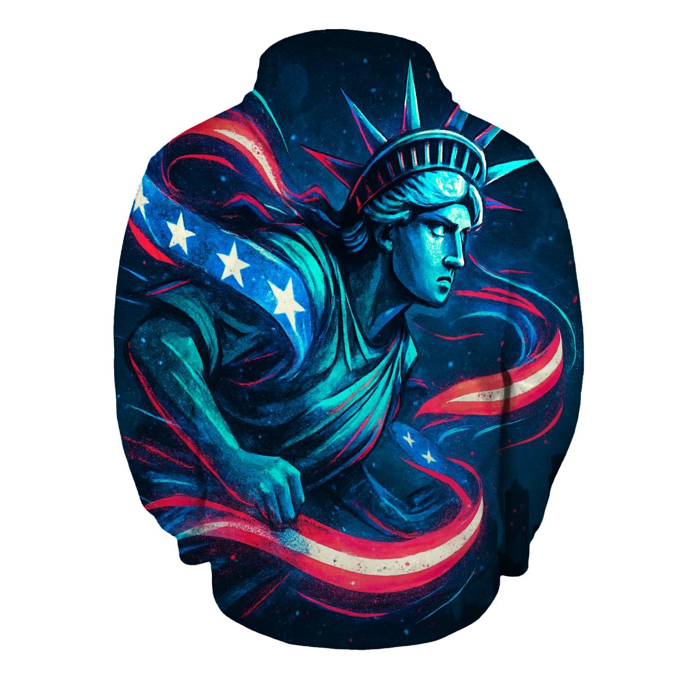 Neon Liberty Surge Flag premium hoodies