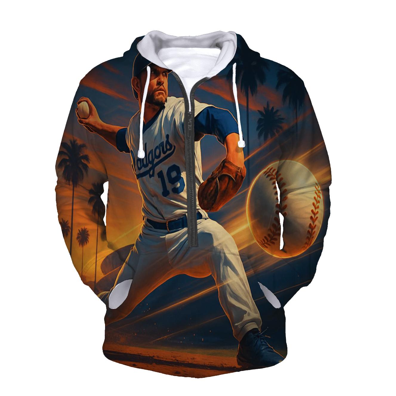 Sunset Pitcher Over The Palm Shadow Stadium premium hoodies