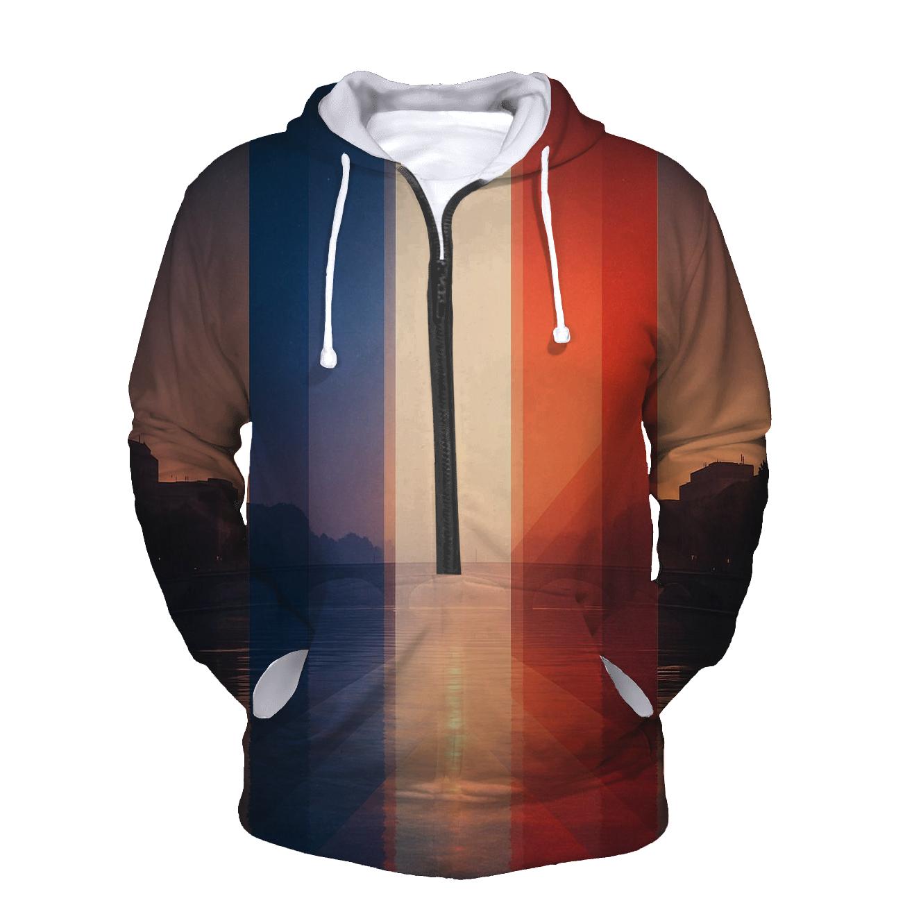 France Geometric Tricolor Skyfall pullover hoodies