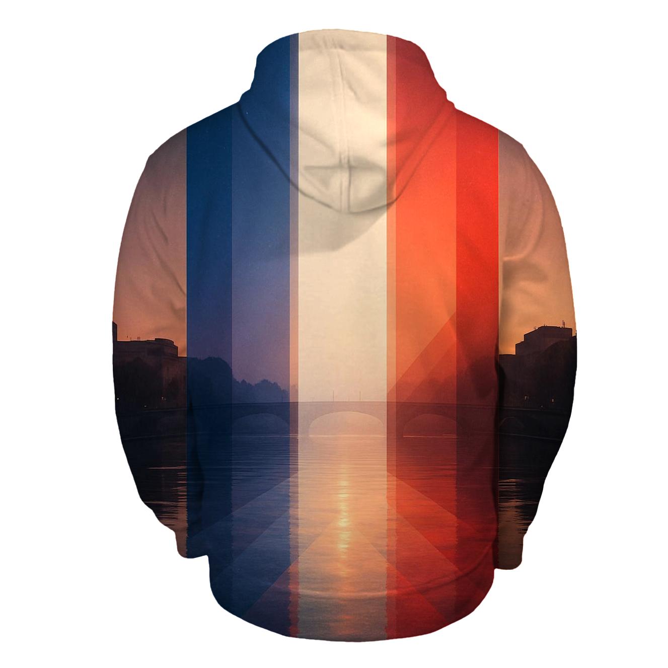France Geometric Tricolor Skyfall pullover hoodies