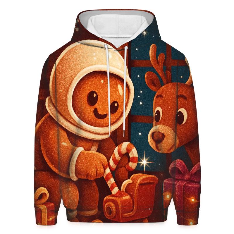 Gingerbread Astronaut Sleigh Repair premium hoodies