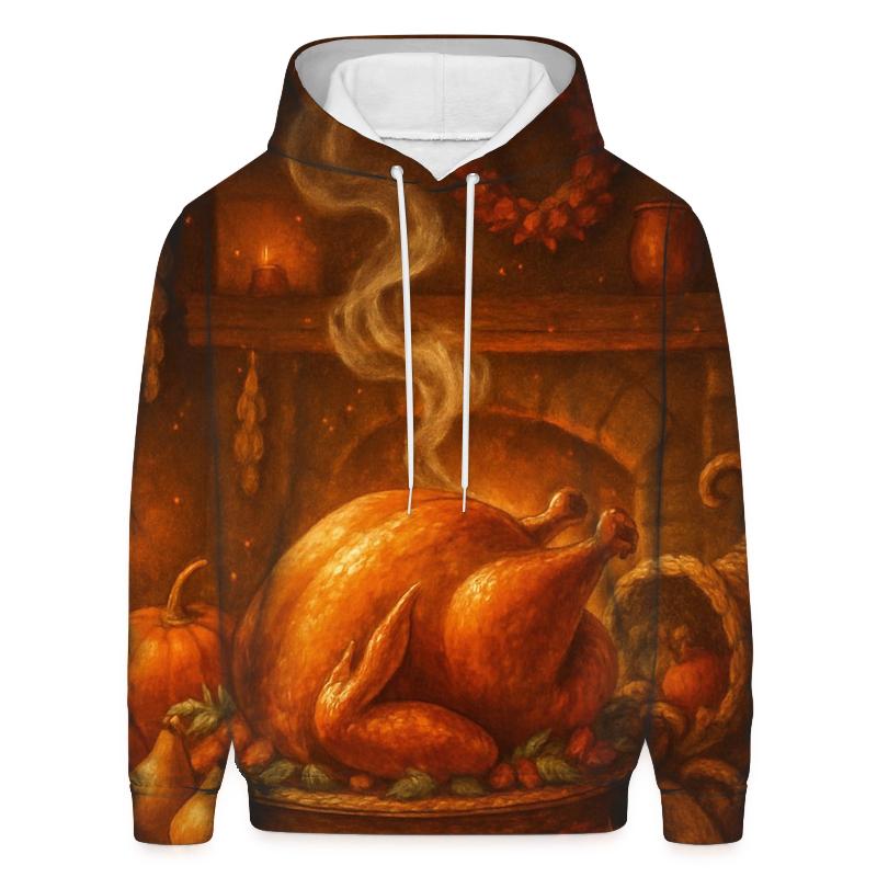 Candlelit Cornucopia Hearth printed hoodies