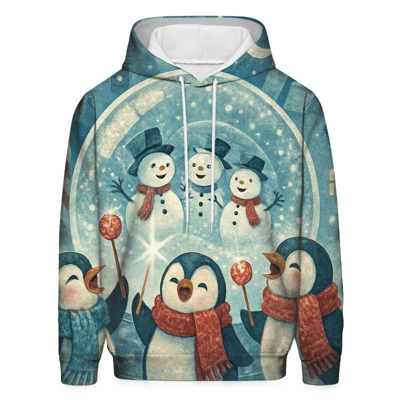 Penguin Carolers In A Snow Globe City hoodie designs