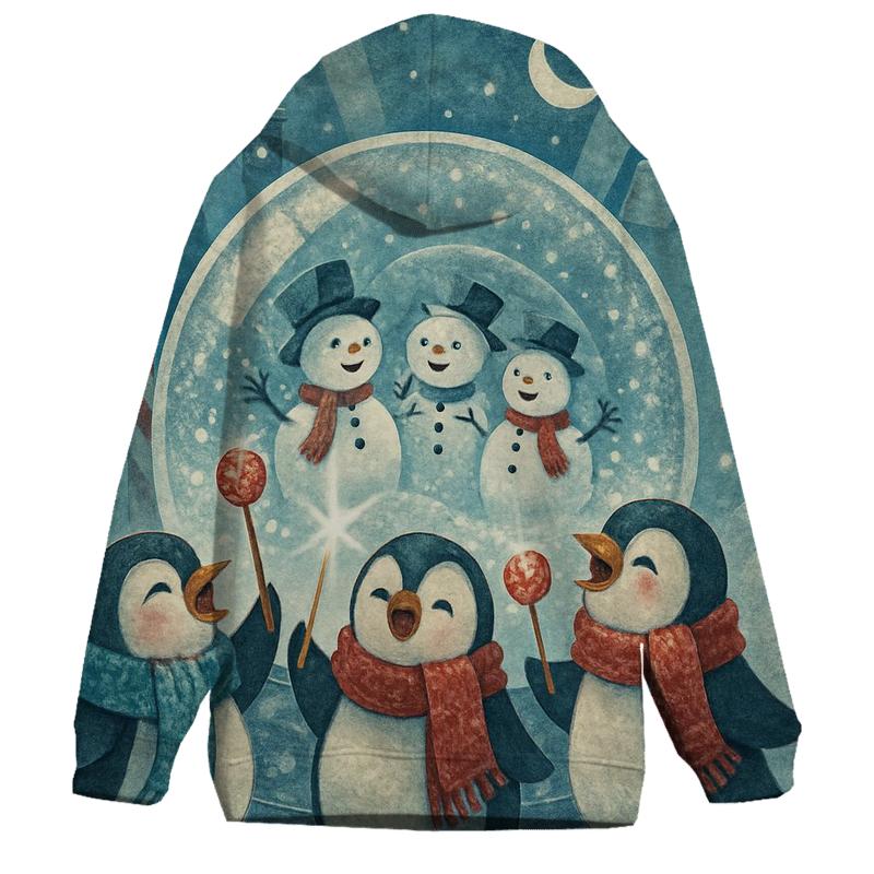 Penguin Carolers In A Snow Globe City hoodie designs