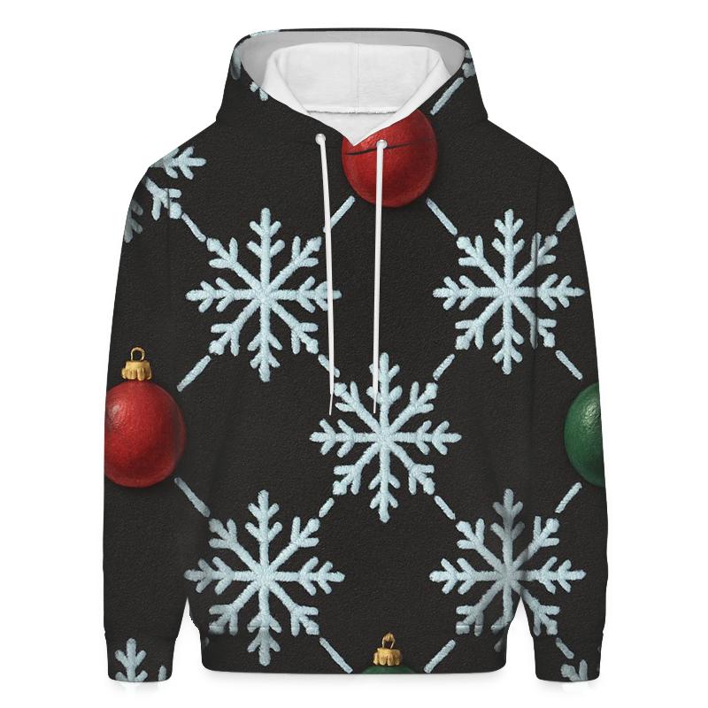 Midnight Snowflake Ornament Lattice On Charcoal Background graphic hoodies