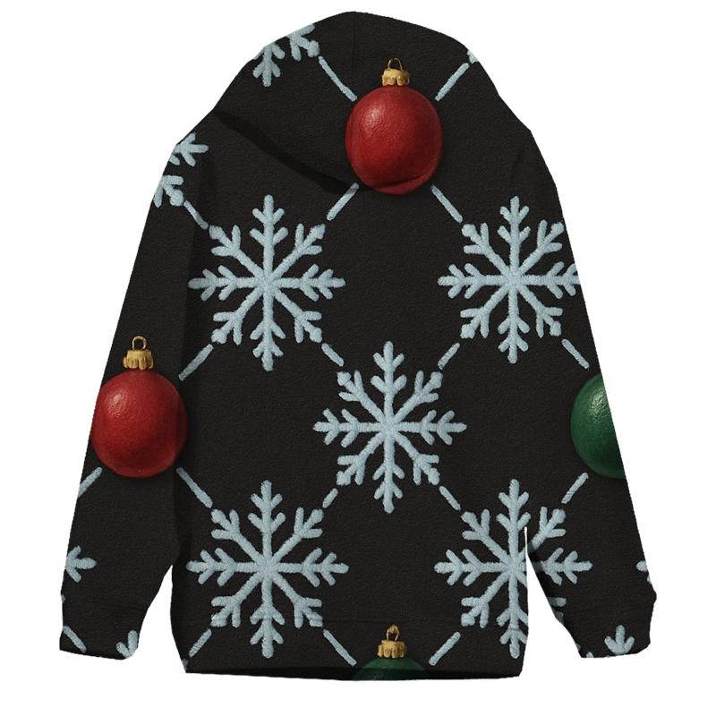 Midnight Snowflake Ornament Lattice On Charcoal Background graphic hoodies