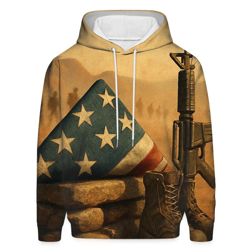 Folding Light Memorial Under Desert Wind embroidered hoodies