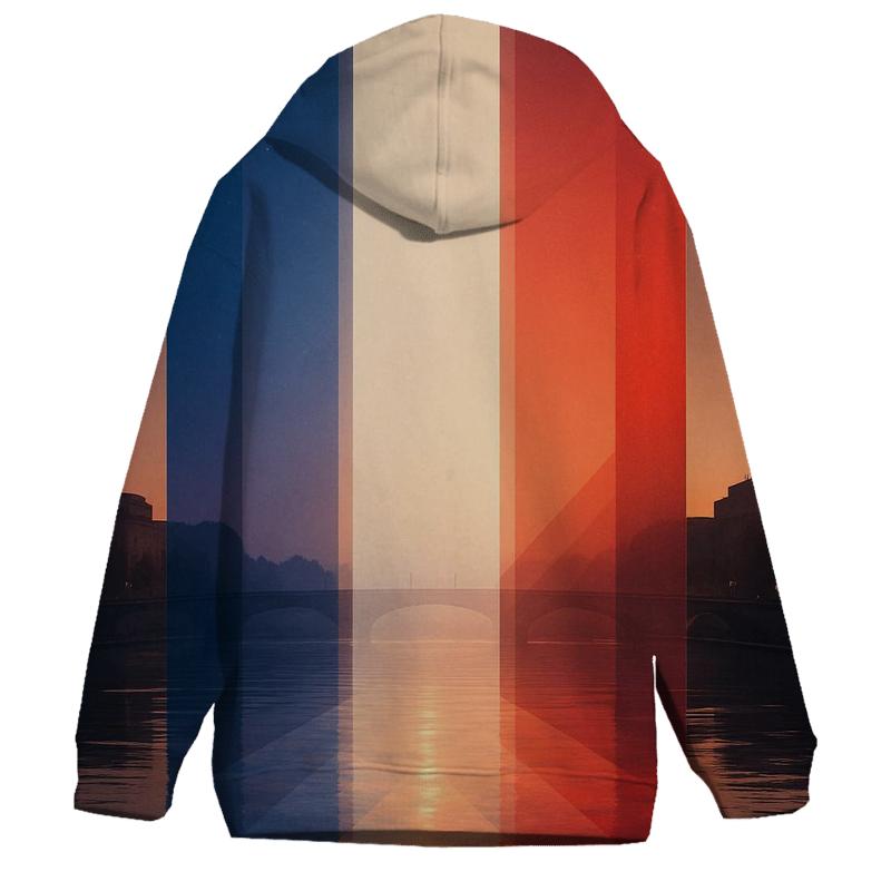 France Geometric Tricolor Skyfall graphic hoodies