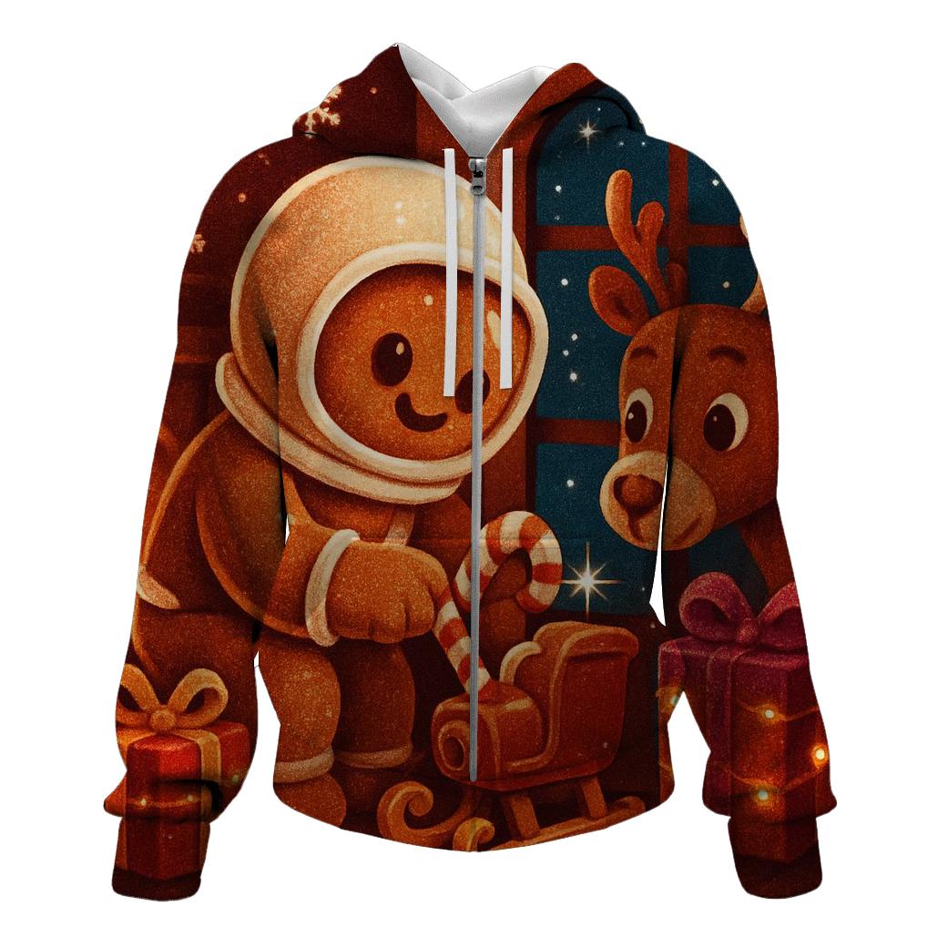 Gingerbread Astronaut Sleigh Repair designer hoodies