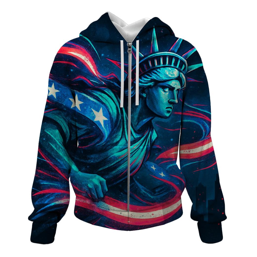 Neon Liberty Surge Flag designer hoodies