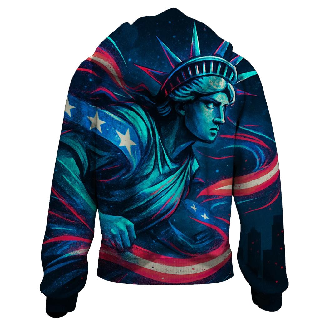 Neon Liberty Surge Flag designer hoodies