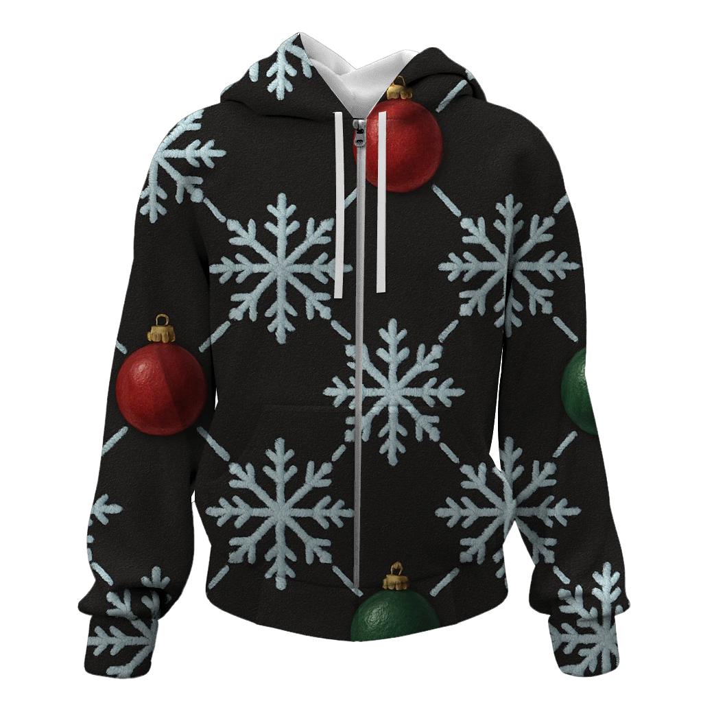 Midnight Snowflake Ornament Lattice On Charcoal Background pullover hoodies