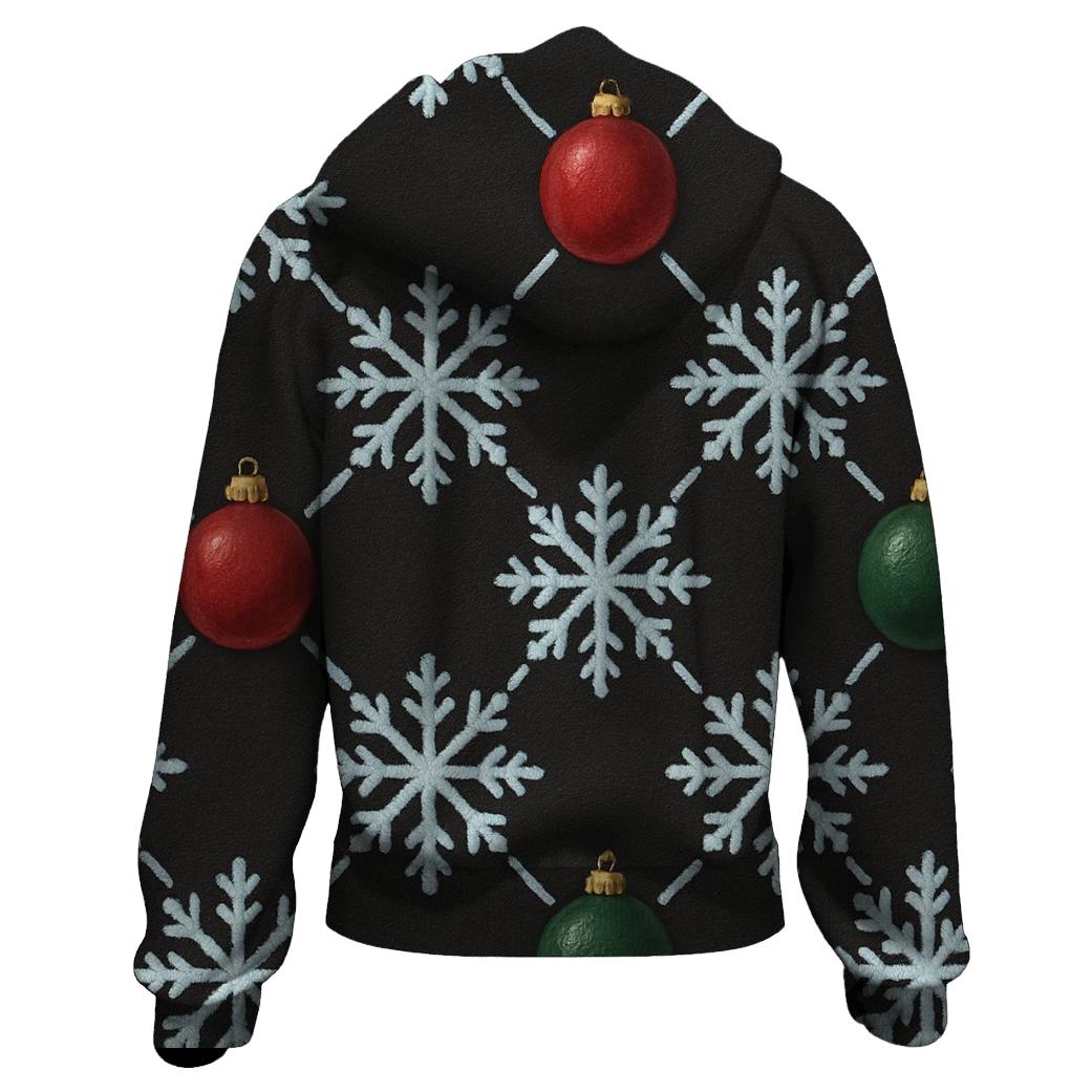 Midnight Snowflake Ornament Lattice On Charcoal Background pullover hoodies
