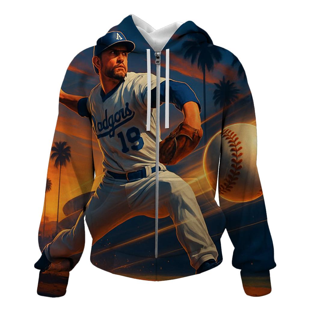 Sunset Pitcher Over The Palm Shadow Stadium designer hoodies