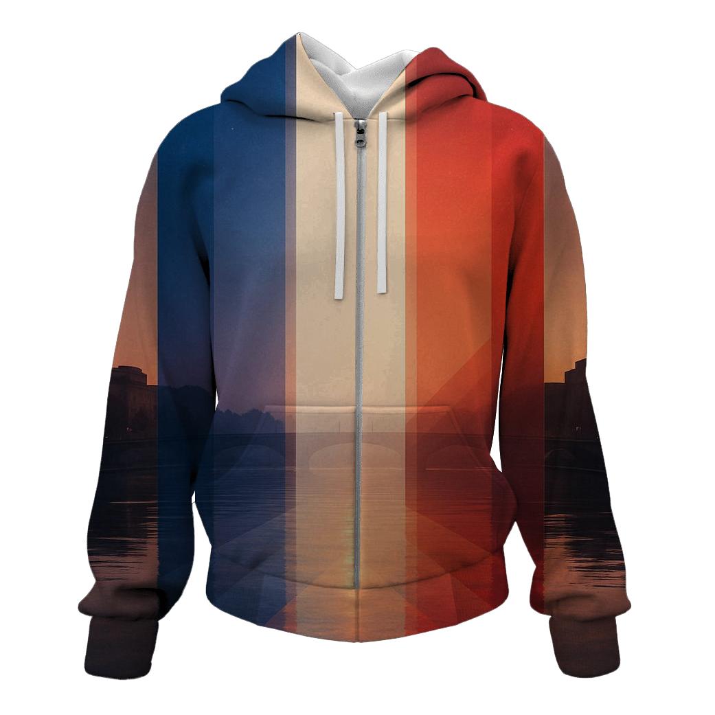 France Geometric Tricolor Skyfall premium hoodies
