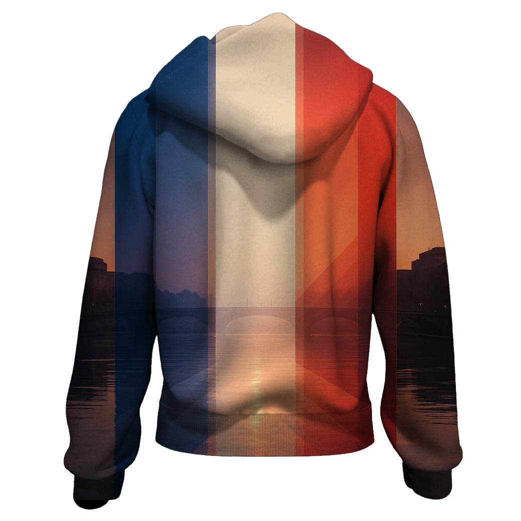 France Geometric Tricolor Skyfall premium hoodies