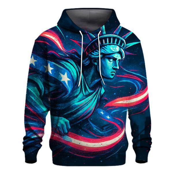 Neon Liberty Surge Flag printed hoodies