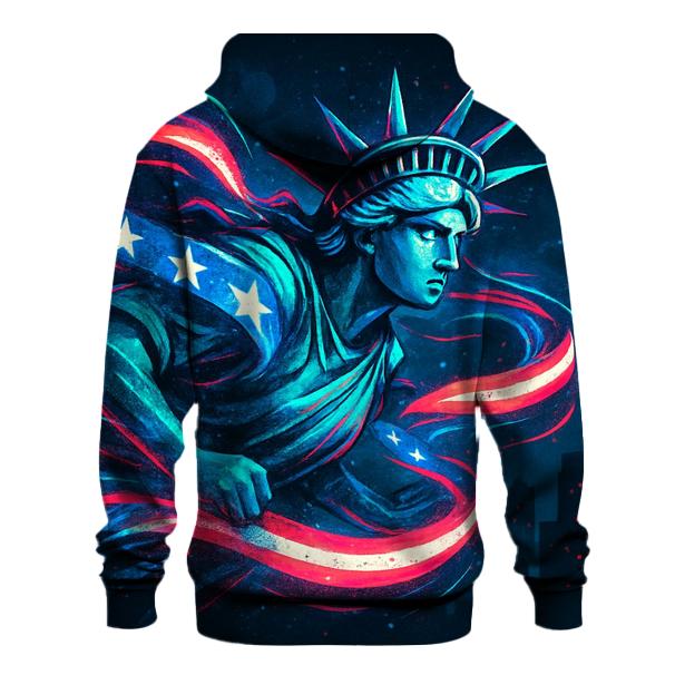 Neon Liberty Surge Flag printed hoodies