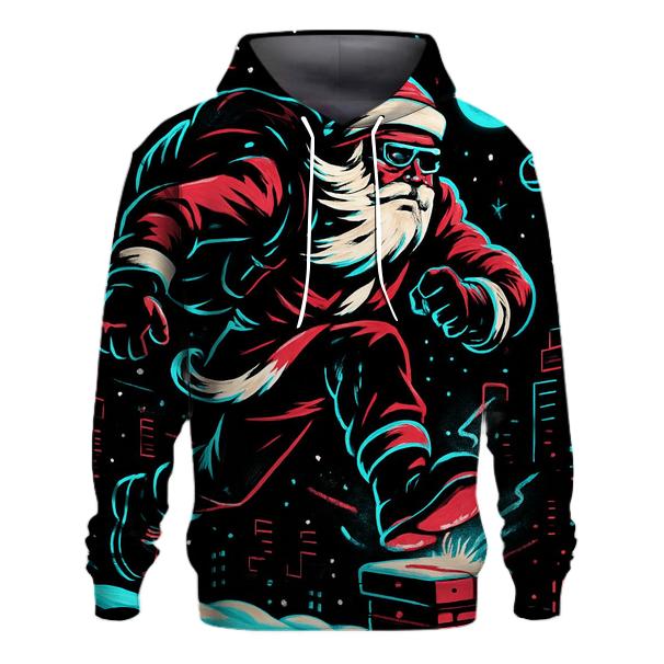 Neon Night Santa On The Rooftop Run hoodies fashion