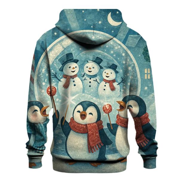 Penguin Carolers In A Snow Globe City zip-up hoodies