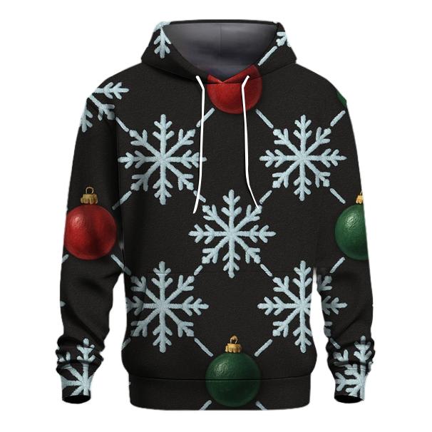 Midnight Snowflake Ornament Lattice On Charcoal Background hoodie designs
