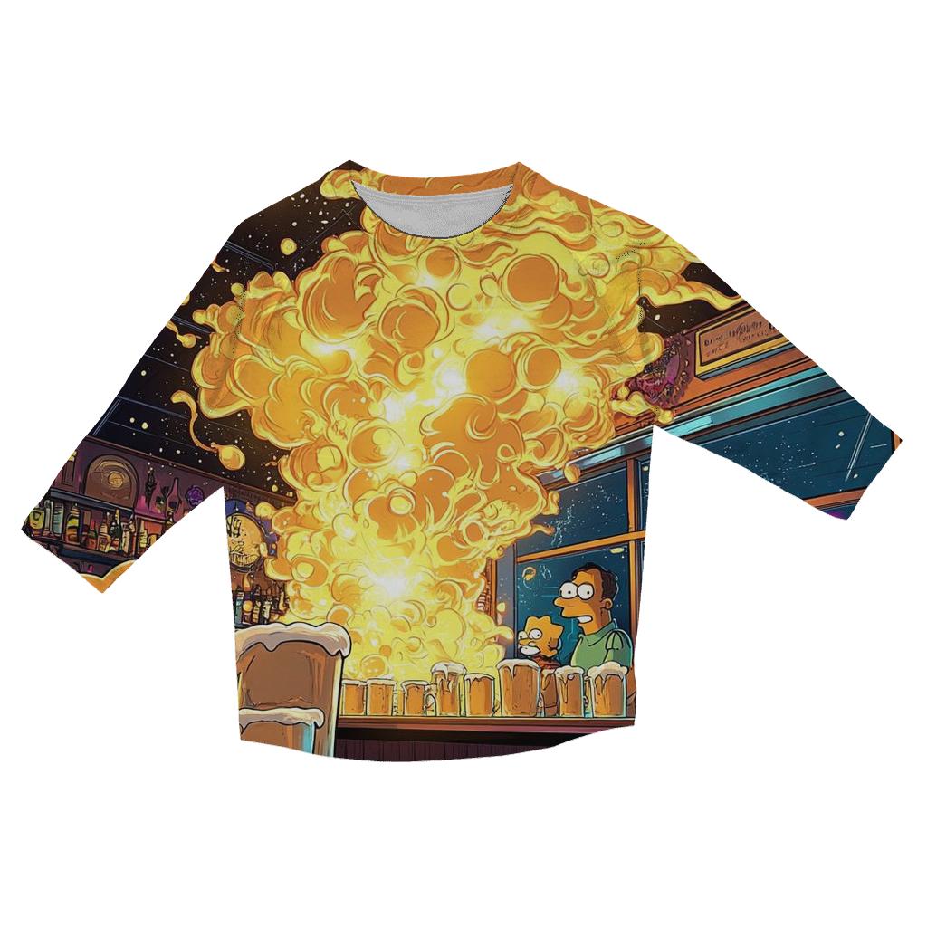 Moes Tavern Neon Foam Meltdown designer 3/4 sleeve blouses