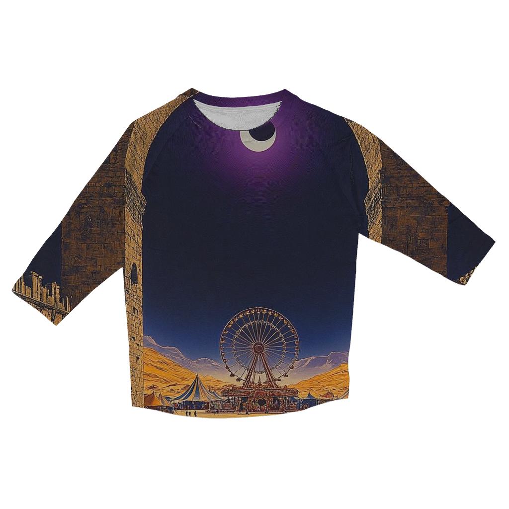 Salvador Dali Inspired Eclipse Carnival In A Desert City stylish quarter sleeve tops