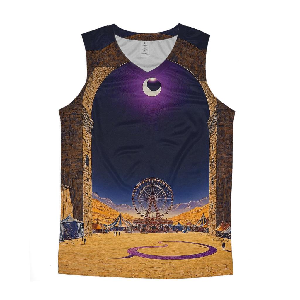 Salvador Dali Inspired Eclipse Carnival In A Desert City personalized athletic tanks