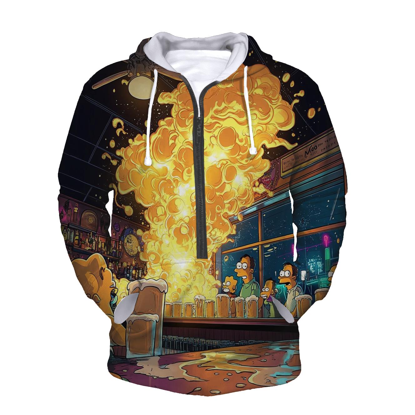 Moes Tavern Neon Foam Meltdown zip-up hoodies