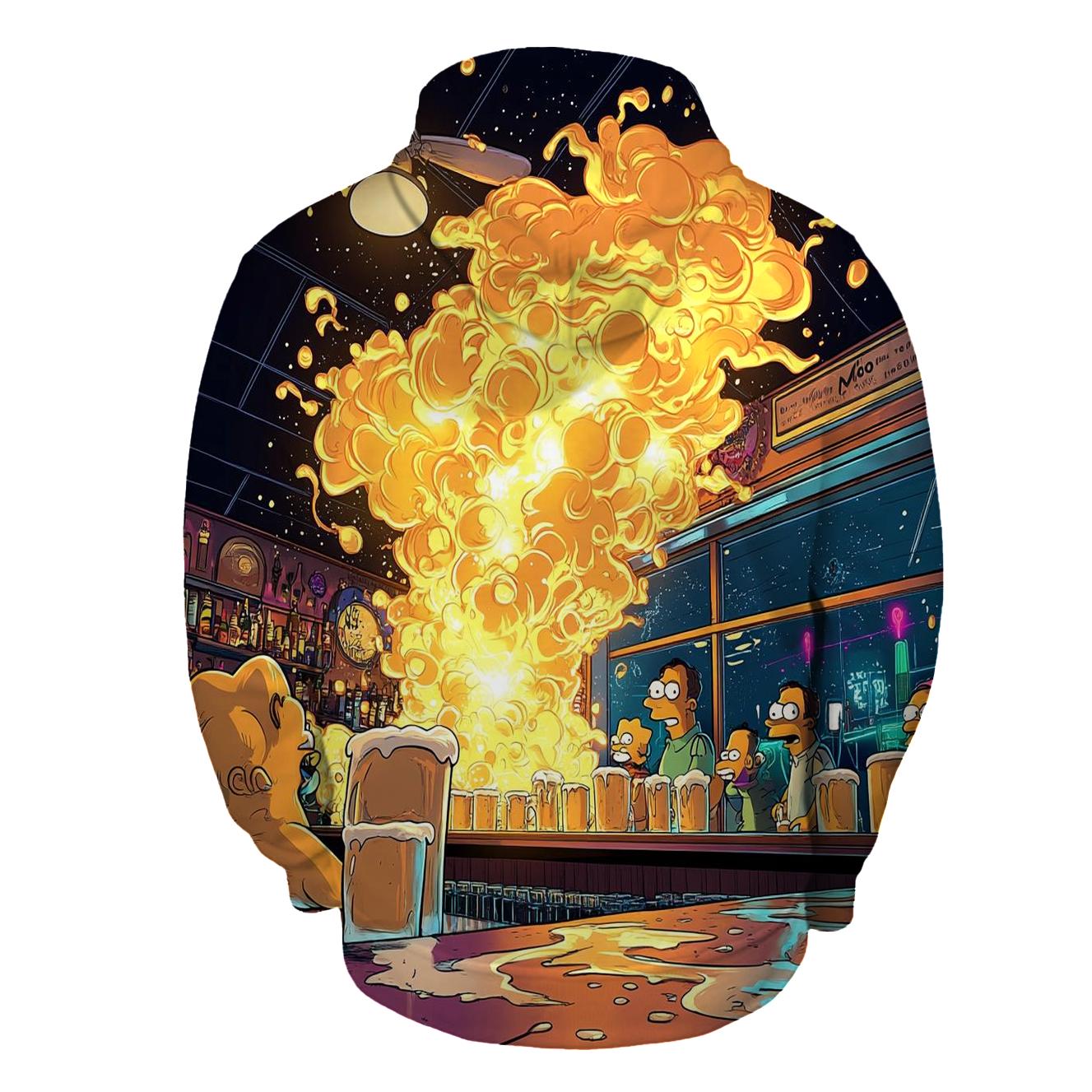 Moes Tavern Neon Foam Meltdown zip-up hoodies