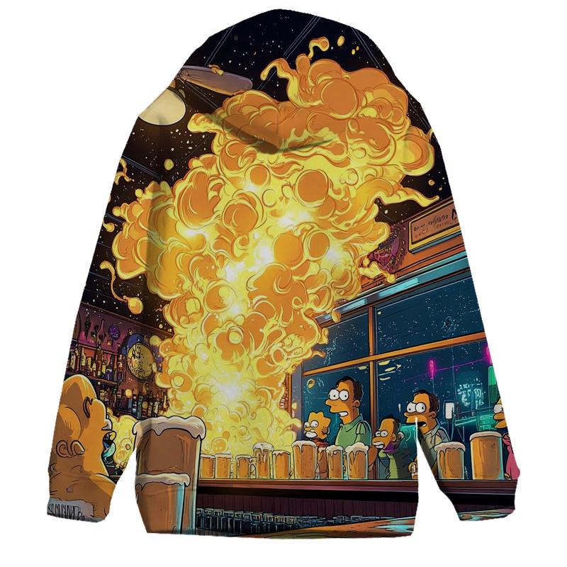 Moes Tavern Neon Foam Meltdown graphic hoodies
