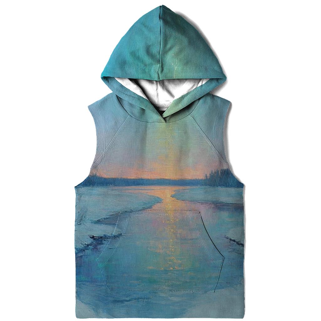 Claude Monet Inspired Aurora Over Winter River hoodies fashion