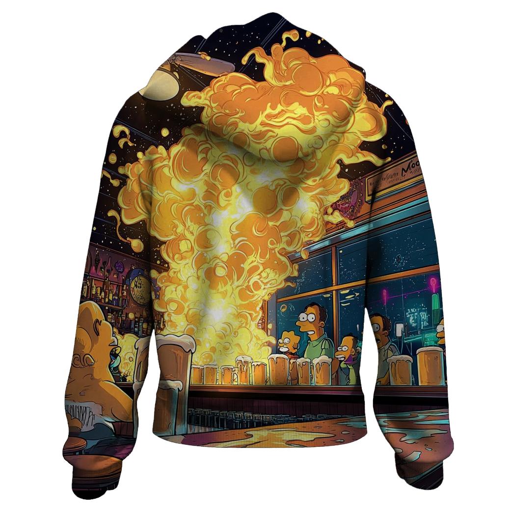 Moes Tavern Neon Foam Meltdown zip-up hoodies