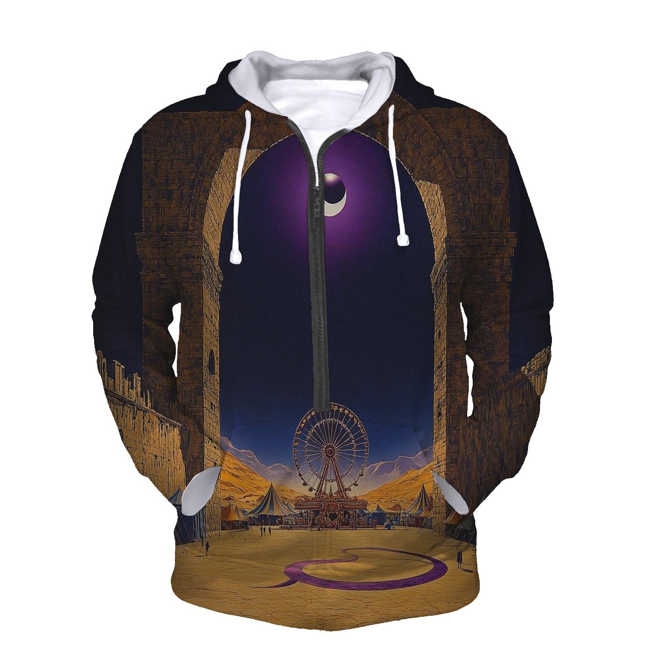 Salvador Dali Inspired Eclipse Carnival In A Desert City premium hoodies