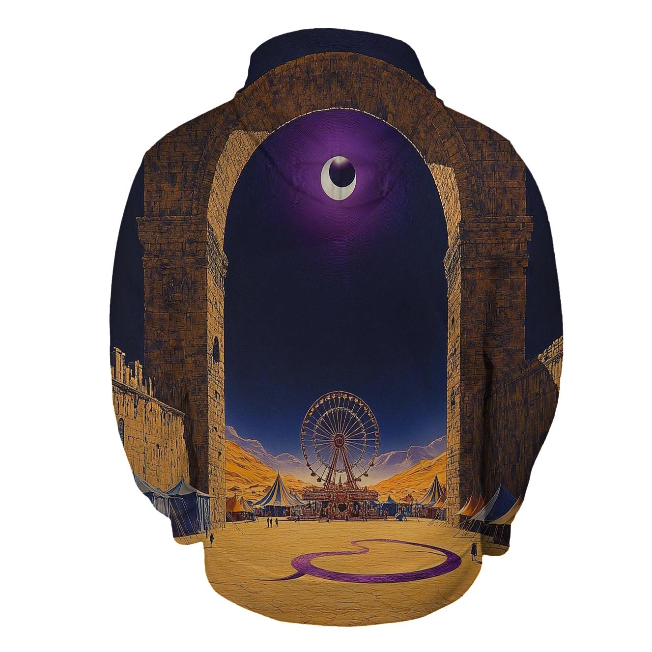 Salvador Dali Inspired Eclipse Carnival In A Desert City premium hoodies