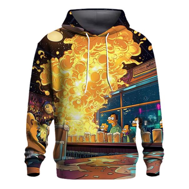 Moes Tavern Neon Foam Meltdown printed hoodies