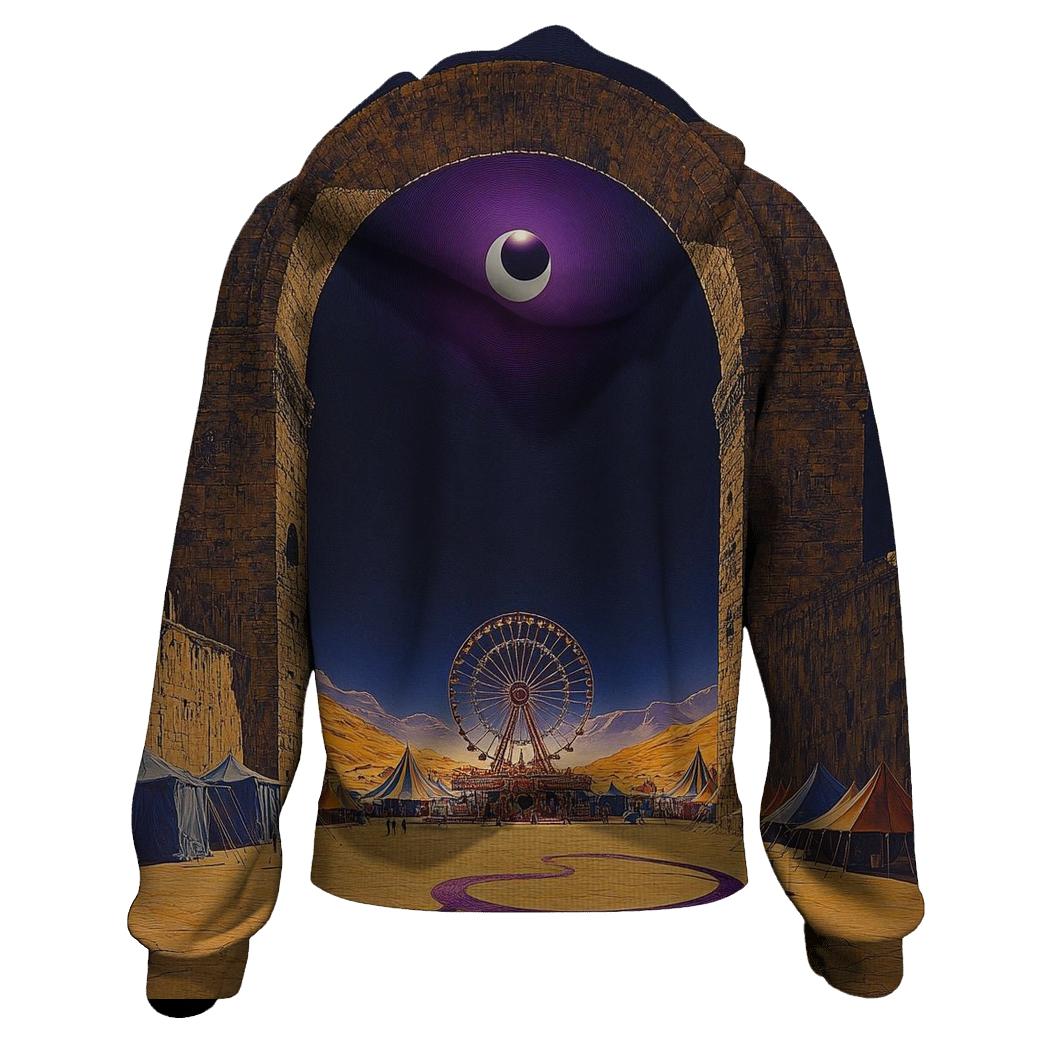 Salvador Dali Inspired Eclipse Carnival In A Desert City embroidered hoodies