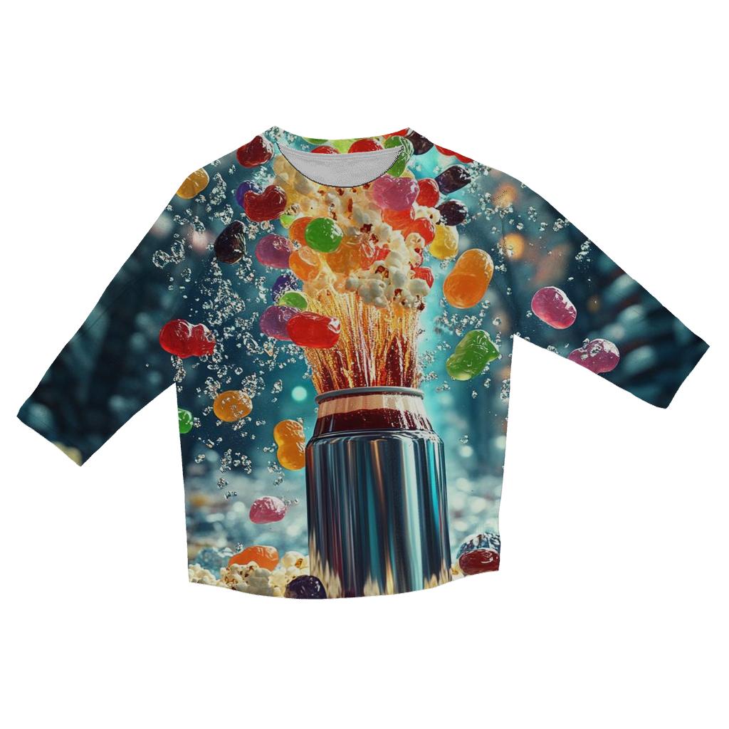 Neon Soda Geyser Candy Carnival custom 3/4 sleeve shirts