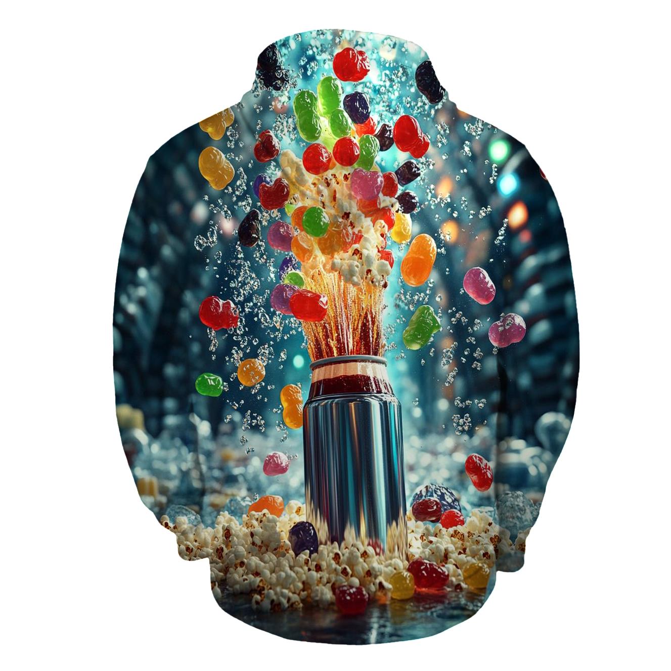 Neon Soda Geyser Candy Carnival printed hoodies