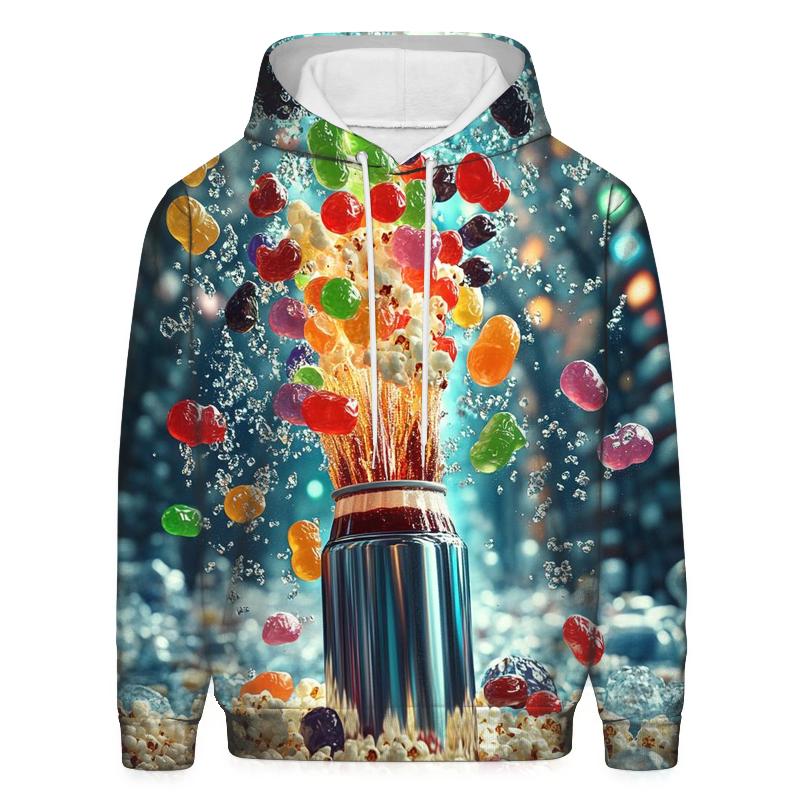 Neon Soda Geyser Candy Carnival graphic hoodies