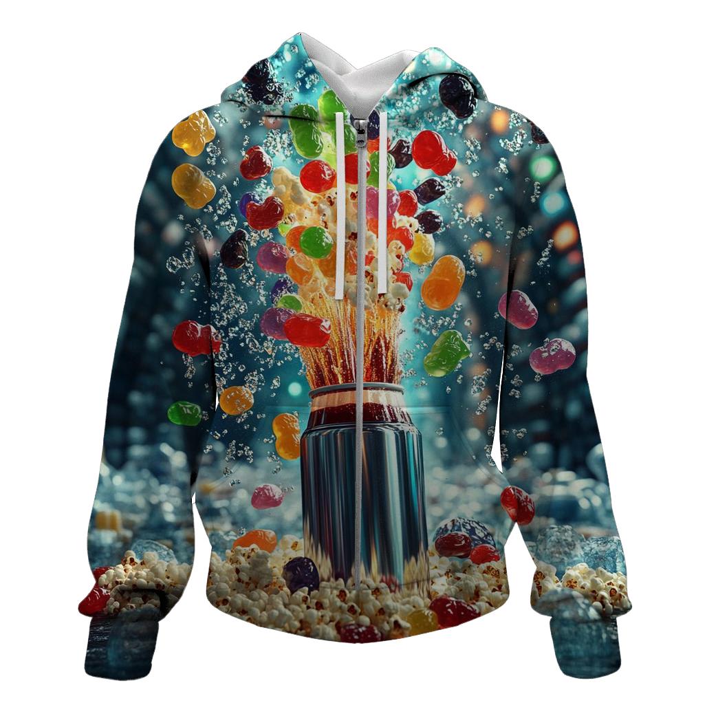 Neon Soda Geyser Candy Carnival premium hoodies