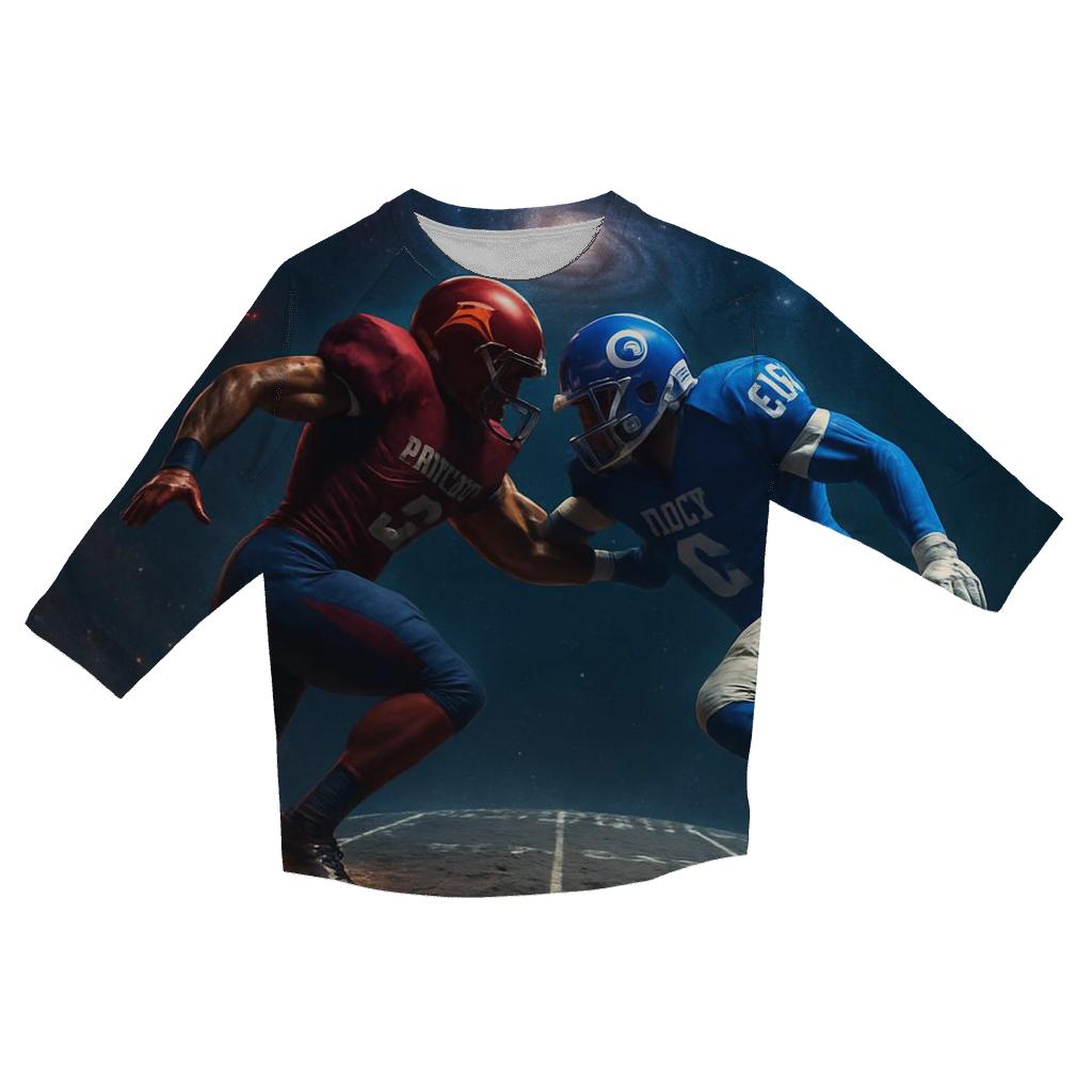 Asteroid Gridiron Clash Braves Versus Cubs printed three quarter sleeve shirts